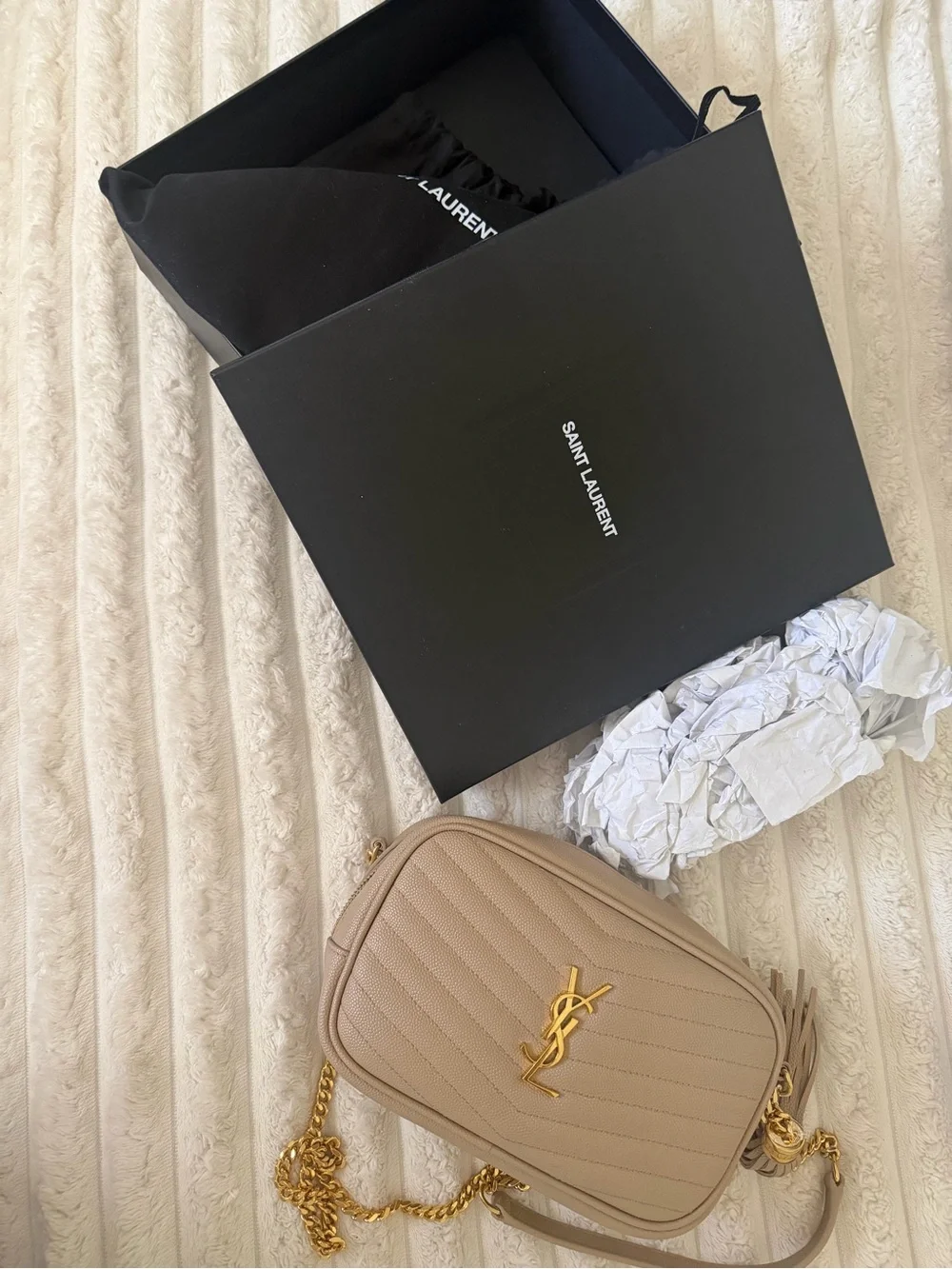 Saint Laurent Beige Lou camera bag